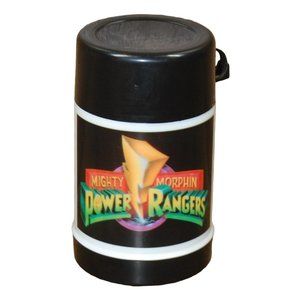 Vintage Mighty Morphin Power Rangers Thermos Black White